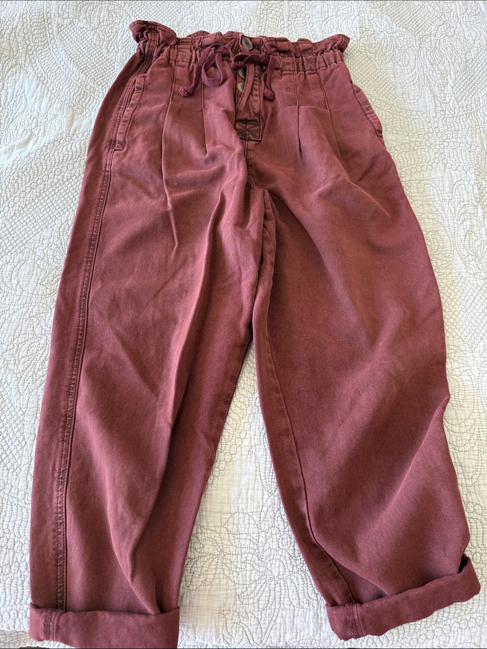 Free People Rosewood Paperbag Waist Chinos